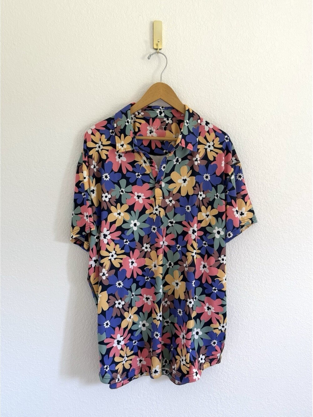 Bylt Premium Men’s Size XXL Performance Golf Floral Tropical Polo Colorful